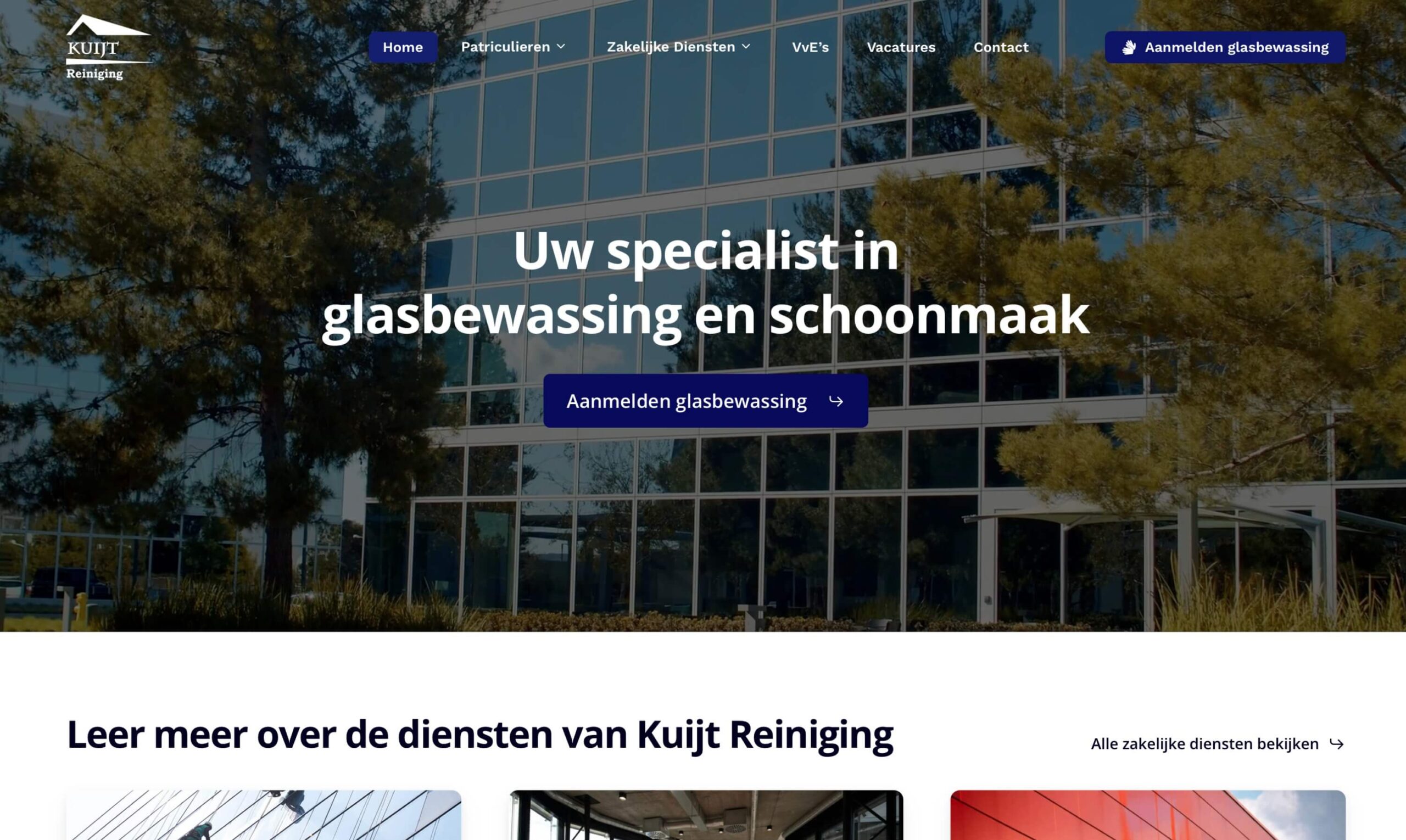 Website reinigingsbedrijf Kuijt Reiniging