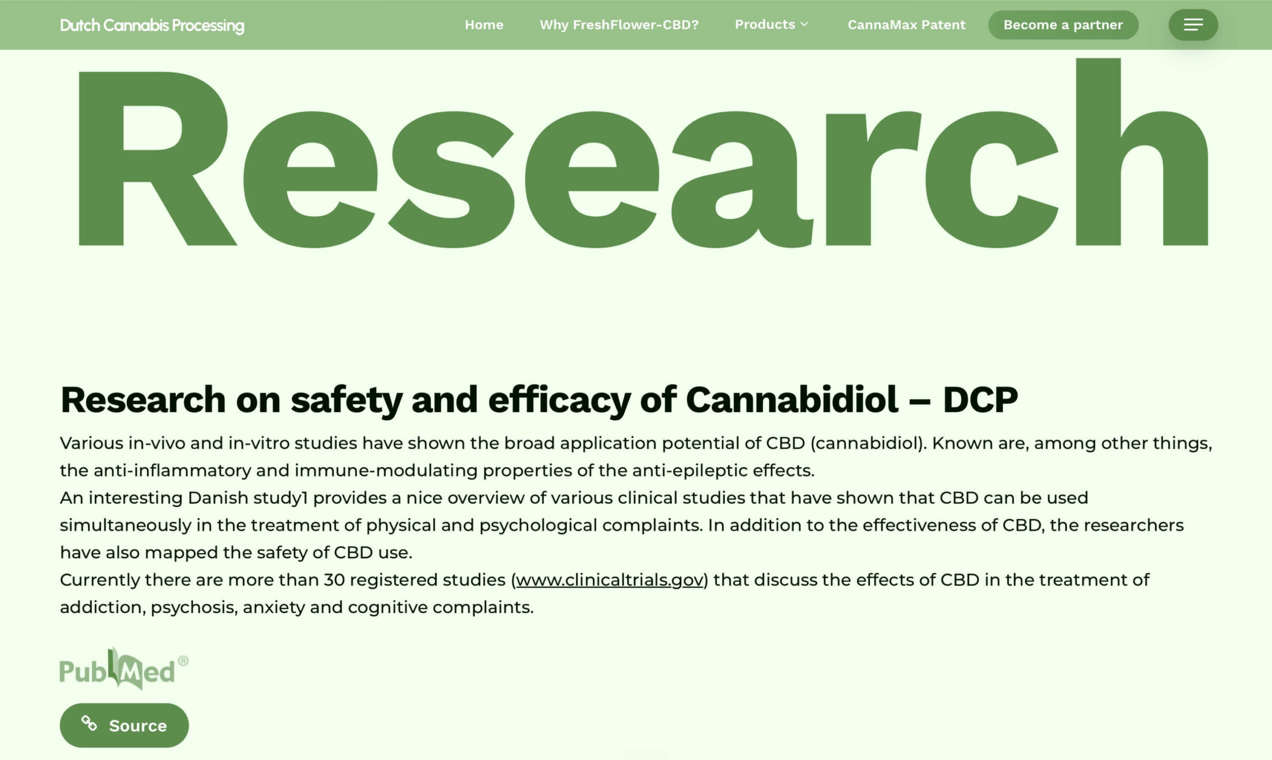 B2B website Dutch Cannabis Processing, verwerkende industrie