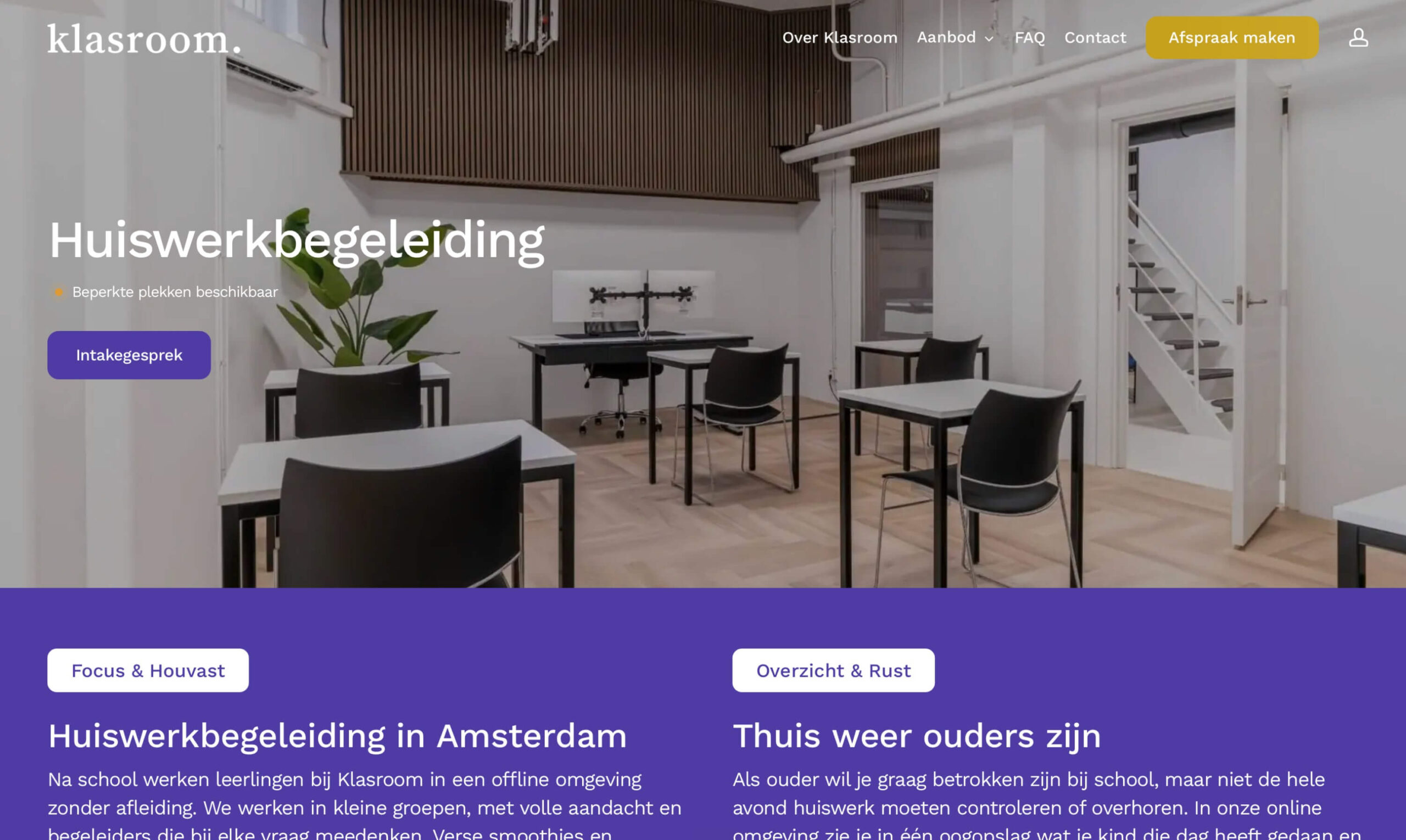 Website voor zorg, sport en onderwijs: Klasroom Amsterdam
