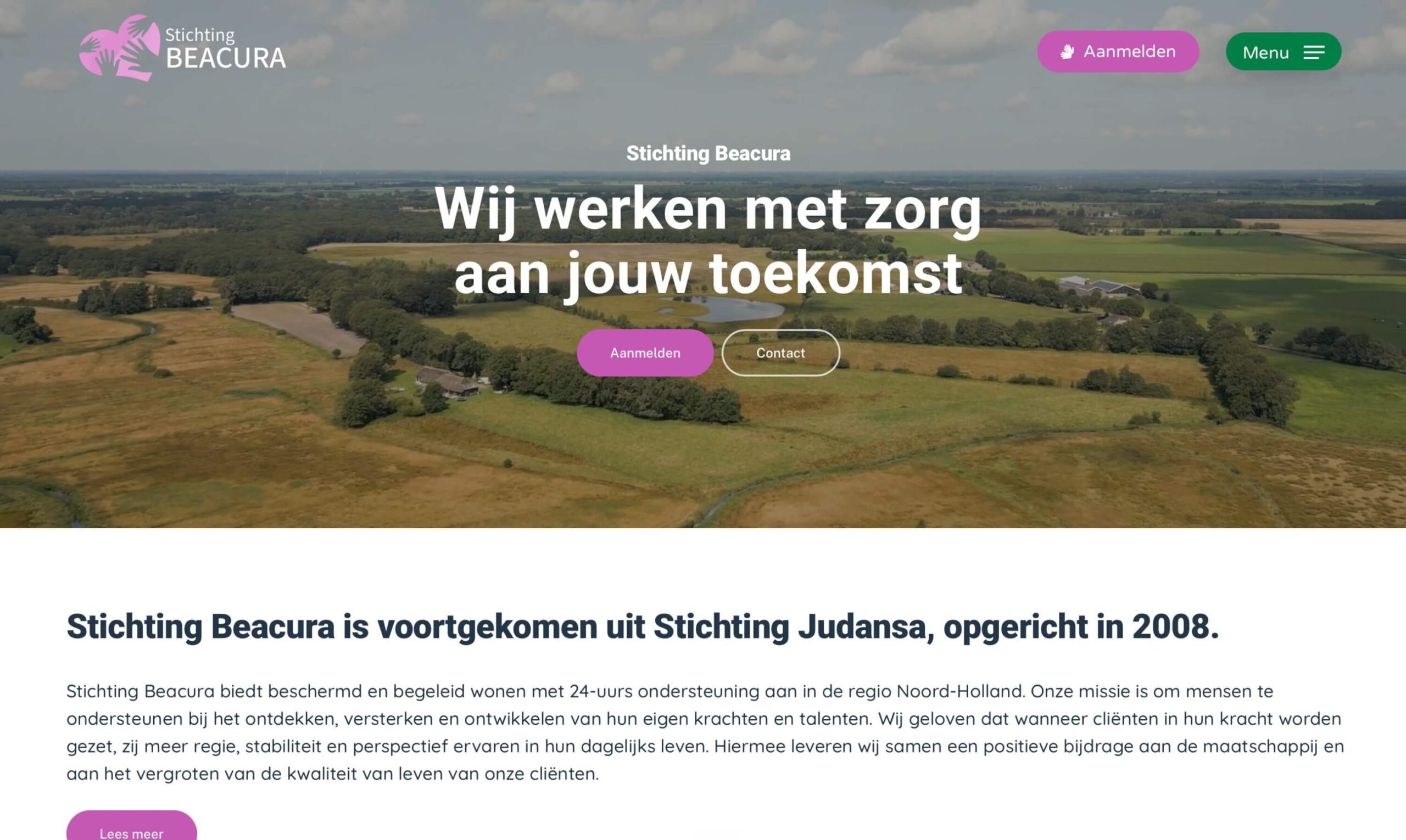 Website voor zorg, sport en onderwijs: Stichting Beacura