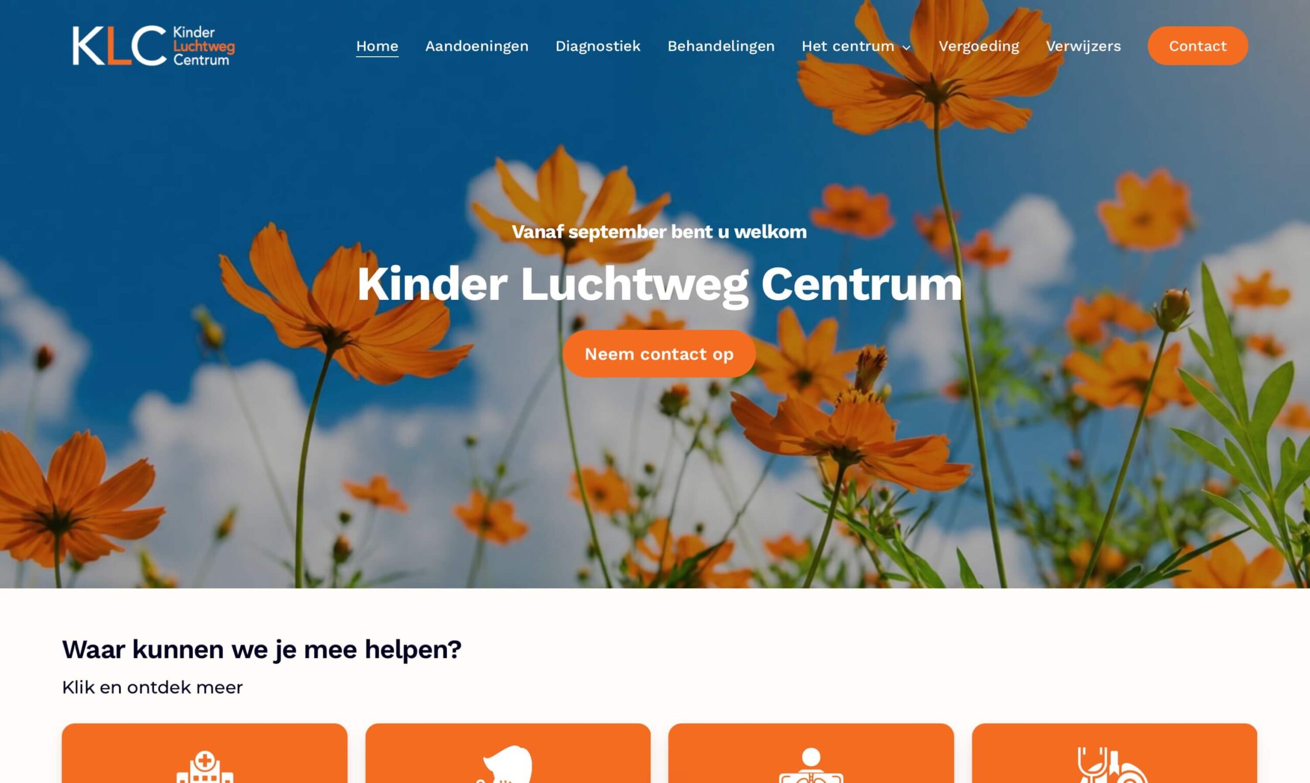 Website voor zorg, sport en onderwijs: Kinder Luchtweg Centrum