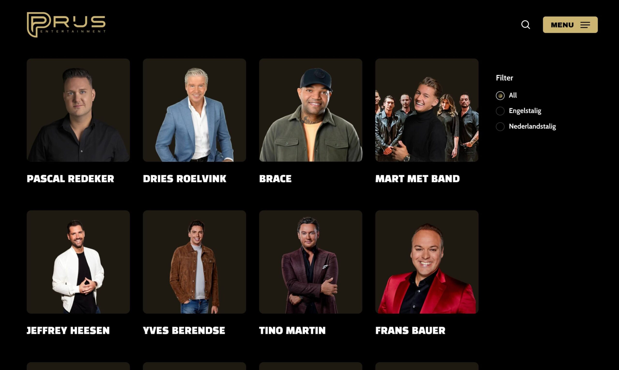 Website voor Prijs Entertainment
